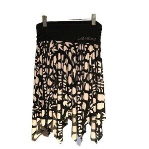 LasVegas Womens Skirt Elastic Waist Jagged Hem Black/ White  Size M NWOT